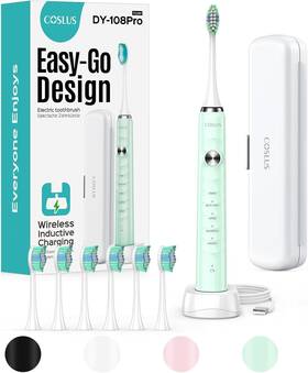 Dy-108pro Coslus Electric Toothbrush For Adults And Teen Wireless Rechargeable Green