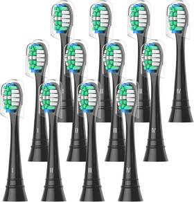 Hx746c12b Cusnikelo Replacement Heads Compatible With Sonicare 1 Count Pack Of 12 Black