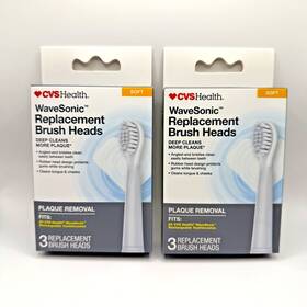 Cvs 050428104149 Health Wavesonic Soft Replacement Refill Brush Heads Gray 3ct Lot Of 2
