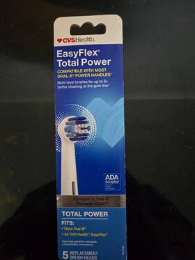 Cvs 050428250037 Easyflex Total Power Compatible With Most Oral-b Handles 5 Brush Heads