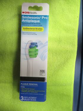 7xmore Cvs 050428299395 Smilesonic Antiplaque Replacement Brush Heads 3 Count Remove Up To Plaque