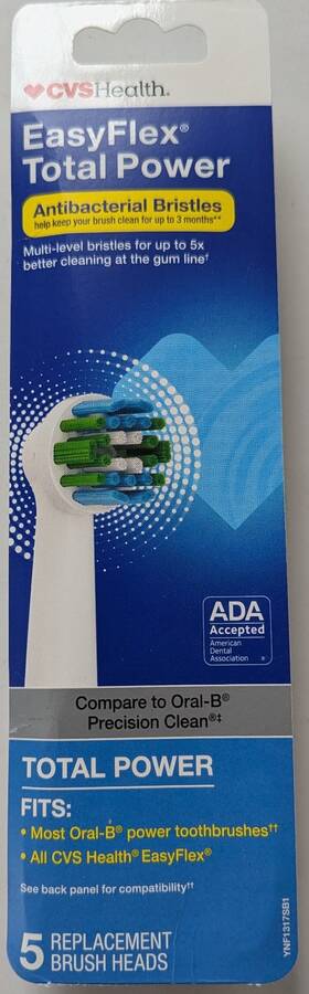Cvs 050428431139 Health Replacement Brushheads Easy Flex 3-pack Fits Oral-b And New