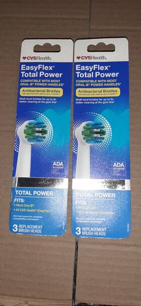 Cvs 050428468258 Health Easy Flex Total Power Replacement Brush Heads 3 Pack New Oral B