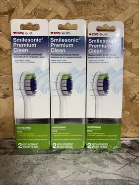 Cvs 050428608371 3 Pack Smilesonic Premium Clean Replacement Brush Heads 6 Total