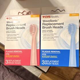 Cvs Health 541256 Wavesonic Soft Brush Heads Pink Blue Toothbrush Replacement 3 4 Pack