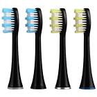 D904 Mornwell Black Standard Replacement Toothbrush Heads Clear Cap 750440825861