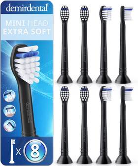 Demirdental 744110037678 Mini Extra Soft Replacement Brush Heads Compatible With Philips Soni