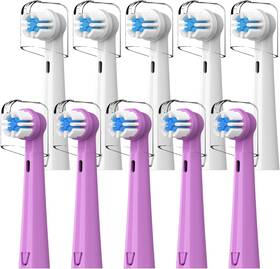 Densecc 445041470413 Replacement Brush Heads For Kids Electric Toothbrush White/purple 10 Count