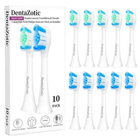 Dz-s3 Dentazotic Toothbrush Heads Soft Bristles White 10 Pack Philips Sonicare Replacement