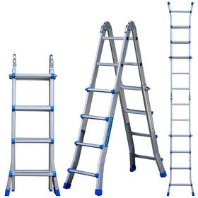 Dhi4sbl Diamondforge A Frame 4 Step Telescoping Ladder 14 Ft Reach Height Muti Blue