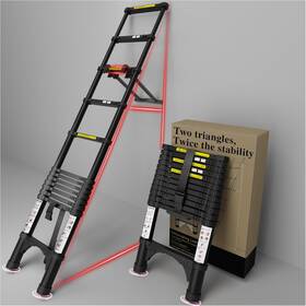 Tal38blbf1 Diamondforge Telescoping Ladder Extension Telescopic Collapsible - 12.5 Ft Black