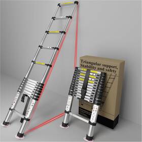 Tal38sibf1 Diamondforge Telescoping Ladder Extension Telescopic Collapsible - 12.5 Ft Silver