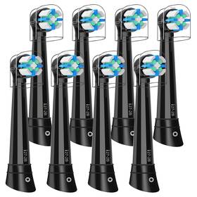 Shaoio-825-8bk Diamondsmile.io 8 Pack Replacement Heads For Oral B Black Deep Clean Brush Refill
