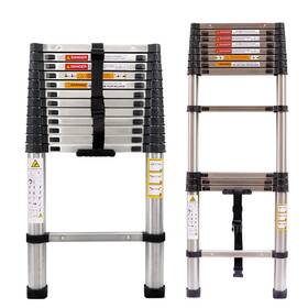 Mf-3.8m-4 Dicn Stainless Steel Telescoping Ladder 12.5ft 3.8m/12.5ft Straight New Silver