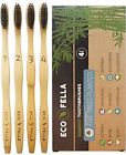 Efbt01 Ecofella Natural Bamboo Tooth Brush Set With Charcoal 695640435789