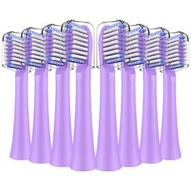 Eh-hp0708 Elyhead Toothbrush Replacement Heads Compatible With 8 Count Pack Of 1 Purple
