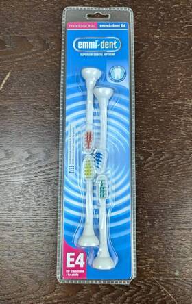 Emmi-dent 040513000414 4-pack E4 Ultrasonic Pro Electric Tooth Brush Heads New Nos