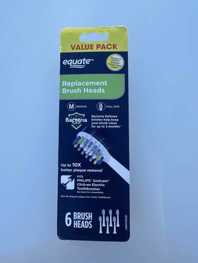 Medium-6 Equate 681131430319 Smilesonic Premium Antiplaque Replacement Toothbrush Heads Pack