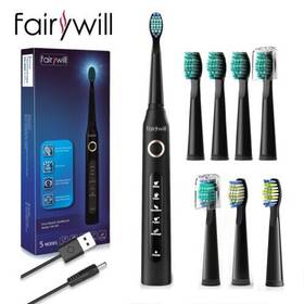 Fw-02-2s Fairywill Sonic Electric Toothbrushes Usb Rechargeable 8 Brush Heads Whitening