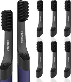 Famelec 445043918906 For Quip Toothbrush Replacement Heads Black Soft Bristles R