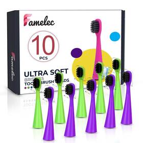 Famelec 739597554411 10pcs For Burst Toothbrush Heads Kids Fit Electric To