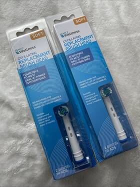 Family Wellness 032251965708 Lot Of 2 New Pack Oscillating Replacement Soft Brush Head Sets