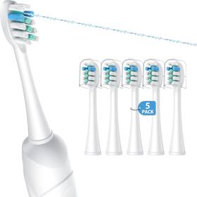 Fitmount 445040058001 5 Pack Toothbrush Replacement Heads Compatible With Waterpik Sonic Fusion 2.0 F