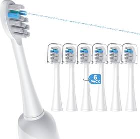 Fitmount 744759996671 6 Pack Toothbrush Replacement Heads Compatible With Waterpik Sonic Fusion 2.0 F