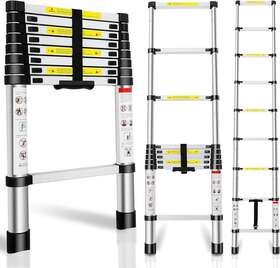 132263-5349-1417198591 Gccsj Telescoping Ladders 8.5ft Multi-purpose Folding Aluminum Alloy Silver