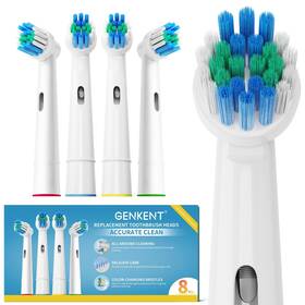 10116-8xwhus Genkent 8 Pack Replacement Toothbrush Head Compatible With Oral B Premium