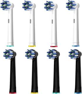 Eb50p Guangdong 8pcs Cross Clean Replacement Heads Compatible 4pcs White And Black