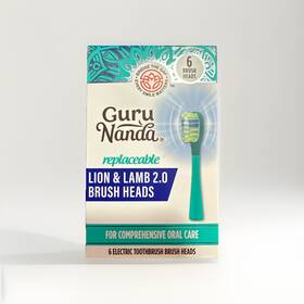 Guru Nanda 810051087079 6 Count Lion And Lamb 2.0 Replacement Brush Heads Effortless Use Plaque Control