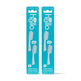 Hello 819156022701 Manual Adult Blue Toothbrush Replacement Head Refills - 2 Packs Of