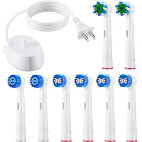 Xo-hohean-0173 Hohean 9 Pack Electric Toothbrush Replacement Charger Base And Refills For All Round