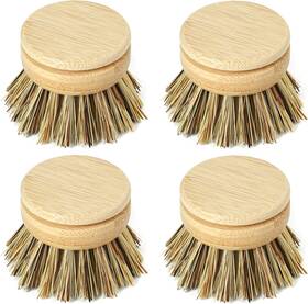Jungle Culture 313048138186 Firm Bristle Replacement Brush Heads For Eco Dish Brushes Woode