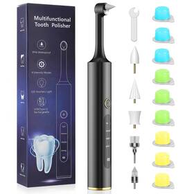 Ycpgj01 Jvuouxy Rechargeable Tooth Polisher With 5 Brush Heads 10.5 Ounce Pack Of 1 Black