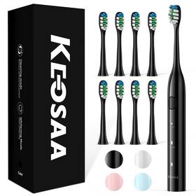 Alb-927-bk-1 Keosaa Sonic Electric Toothbrush 8 Heads 60-day Battery Timer Waterproof
