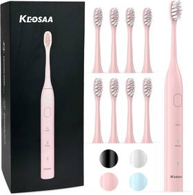 Alb-927-pk-1 Keosaa Pink Electric Toothbrush With 8 Brush Heads Sonic 927-pink