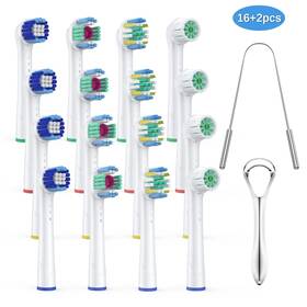 Keten 702465244707 16-pack Electric Toothbrush Replacement Heads Compatible With Oral B Free