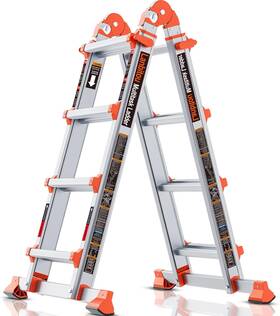 Tsz9001-4 Lanbitou Ladder A Frame 4 Step Extension 14 Ft Anti-slip Multi 14ft Silver