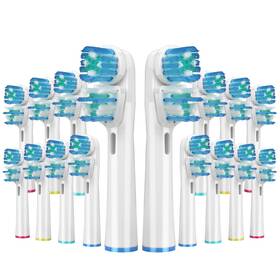 Vx-mw93-s5gw Ldhut 16 Pcs Double Heads Replacement Toothbrush Compatible With Oral B Braun