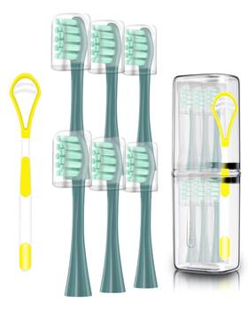 Mg001 Medigenius 6 Pack Electric Toothbrush Replacement 1 Count Of 8 Green