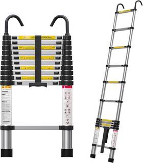Mgenlong 769083393835 Molong 10.5ft Telescoping Ladder Multi-purpose Collapsible 10.5 Ft Silverr
