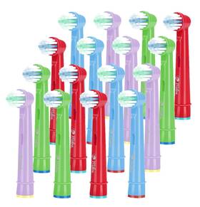 Milos 5060578691357 Replacement Toothbrush Heads Kids Compatible With Oral B - 16 Pack