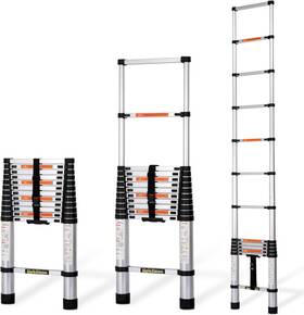 A03a1a005a4 Monibloom 12.5ft Telescoping Ladder With Locking 13 Steps Black/silver