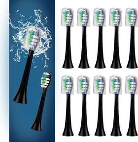 5003 Mullburry 12 Pack Replacement Toothbrush Heads Compatible 1 Count Of Black
