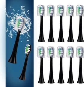 M5003 Mullburry 12 Pack Replacement Toothbrush Heads Compatible 1 Count Of Black