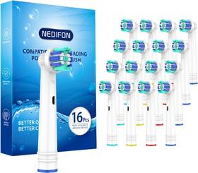 Nedifon 313039951923 Replacement Toothbrush Heads For Oral B Braun Individually Packaged 16 Pack Pro