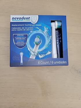 Nevadent 056233887808 Replacement Toothbrush Heads 6 Count New Never Opened Box