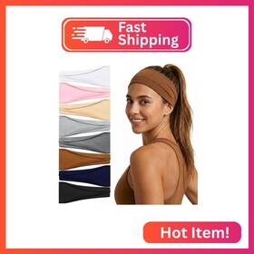 G2326k-11-n Obeoby Wide Sport Headbands 8 Pack Stretchy For Yoga Running Simple S